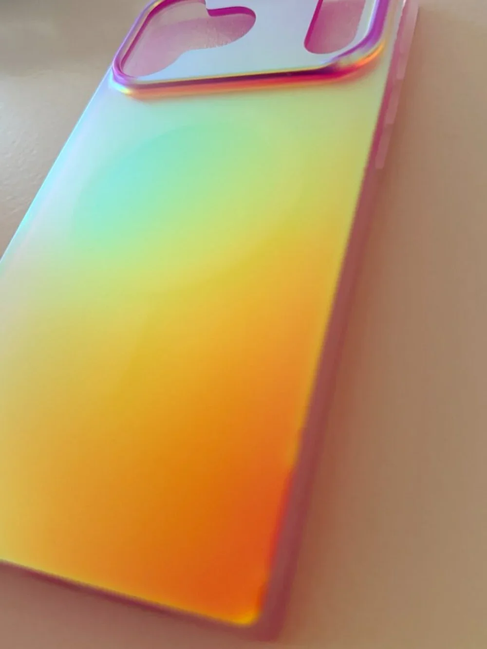 NEW FLAUNT Square iPhone 17 & 18 Pro Max Case - Magsafe Pink Iridescent Satin